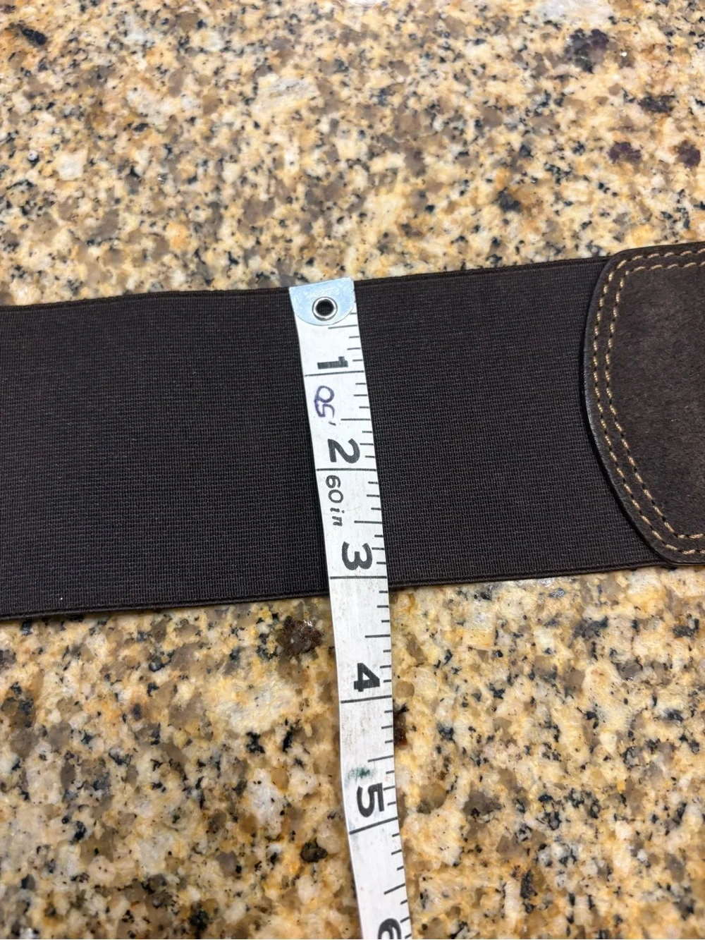 Chico’s Brown Wide Leather Hook Belt M Stretchy